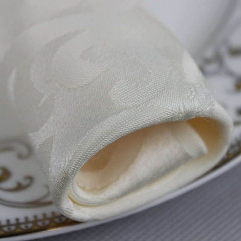 Balta žakardo auksinė servetėlė, 50 dalių rinkinys, vestuvių dekoravimo servetėlė, restoranas, viešbutis, banketas, sulankstomas audinys, speciali kaina