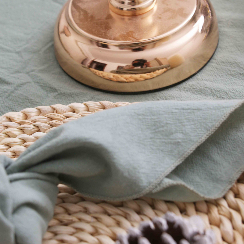 NP015D Mosható egyedi készítésű karácsonyi középső 10 db/tétel esküvői 40cm*40cm zsálya zöld fehér 100% pamut puha asztali szalvéta