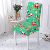 Husă pentru scaun cu imprimeu de Crăciun, model de desene animate, pentru scaun de mese, pentru petrecere de banchet Husă pentru scaun elastică din poliester, dimensiuni multiple