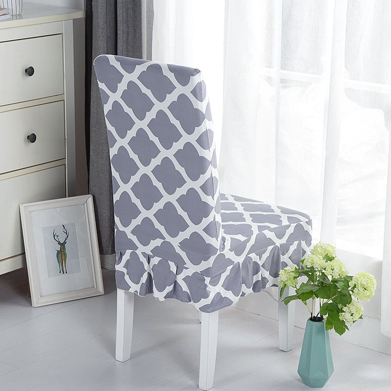 Spausdintas sijono kėdės užvalkalas Paprasti Style Stretch spandex kėdžių užvalkalai valgomajam Virtuvei Banketui Vestuvėms Namų dekoro sėdynės dėklas