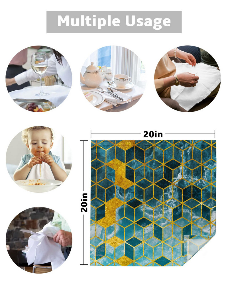 Cub degradat verde marmură 4/6/8 buc șervețel de pânză decor de masă prosop de cină pentru farfurii de bucătărie covoraș de decorare de petrecere de nuntă