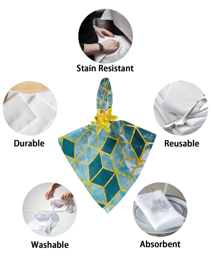 Cub degradat verde marmură 4/6/8 buc șervețel de pânză decor de masă prosop de cină pentru farfurii de bucătărie covoraș de decorare de petrecere de nuntă