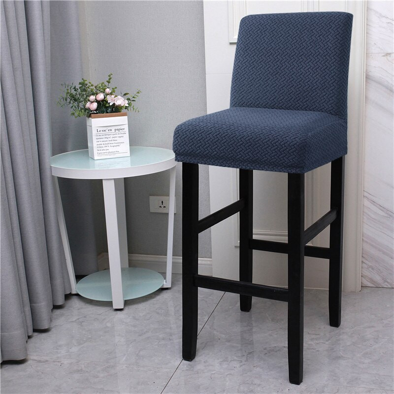 Husă pentru scaun de bar din lână polară Husă pentru scaun cu spate scurt pentru sufragerie Banchete Cafenea Protectie pentru scaune decorative din jacquard