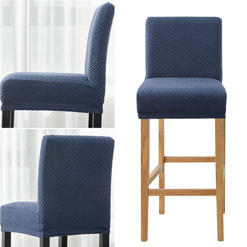 Husă pentru scaun de bar din lână polară Husă pentru scaun cu spate scurt pentru sufragerie Banchete Cafenea Protectie pentru scaune decorative din jacquard
