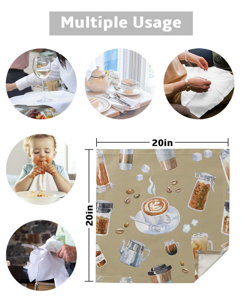 Kávéscsésze Kávébab Asztali szalvéta törlőkészlet Esküvői Party Szalvéta Zsebkendő Étterem kellékek Karácsonyi szalvéták