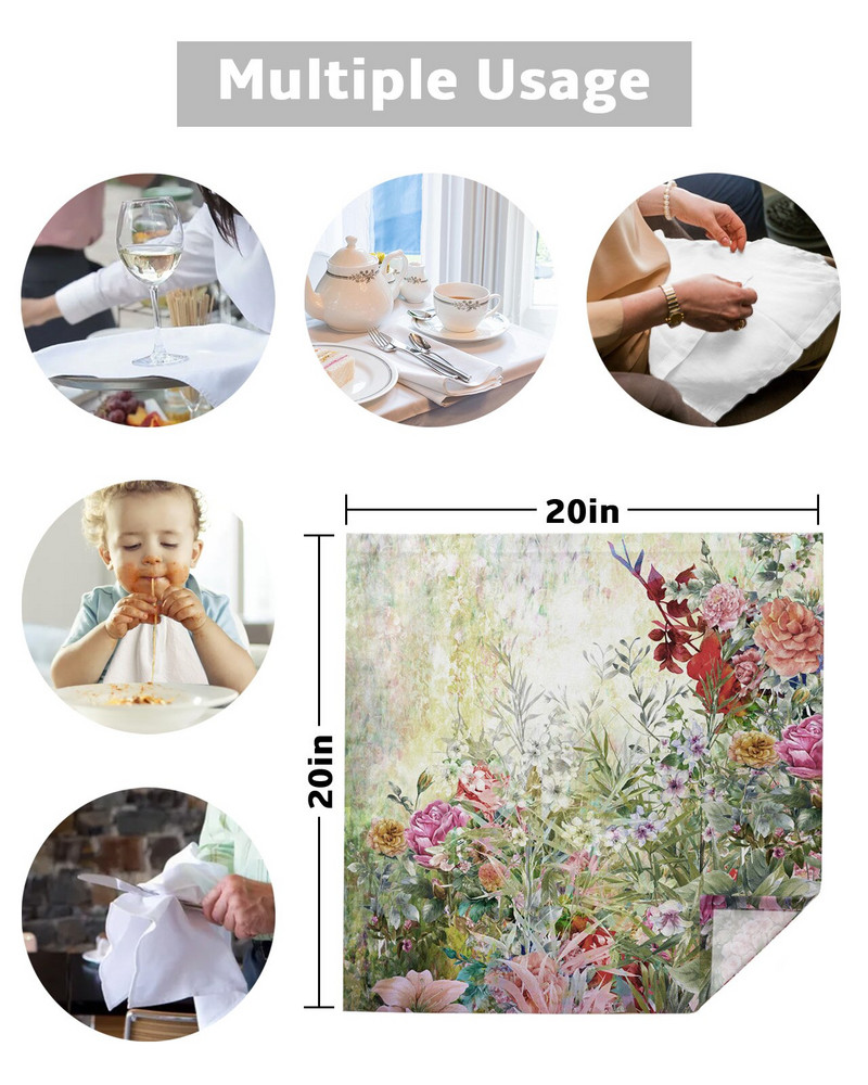 Rózsavirág Absztrakt asztali szalvéta kendőkészlet Esküvői party szalvéta zsebkendő Étterem kellékek karácsonyi szalvéták