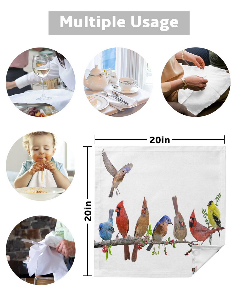 Gyvūnų paukščių šakelių lapai Stalo servetėlių rinkinio Servetėlė vakarėliui Vestuvių staltiesė Virtuvės vakarienės servetėlės