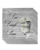 Senovinės medienos grūdų gėlės margalapės stalo servetėlių audinio rinkinys Vestuvių vakarėliui Servetėlė Nosinaitė Restoranas tiekia Kalėdines servetėles