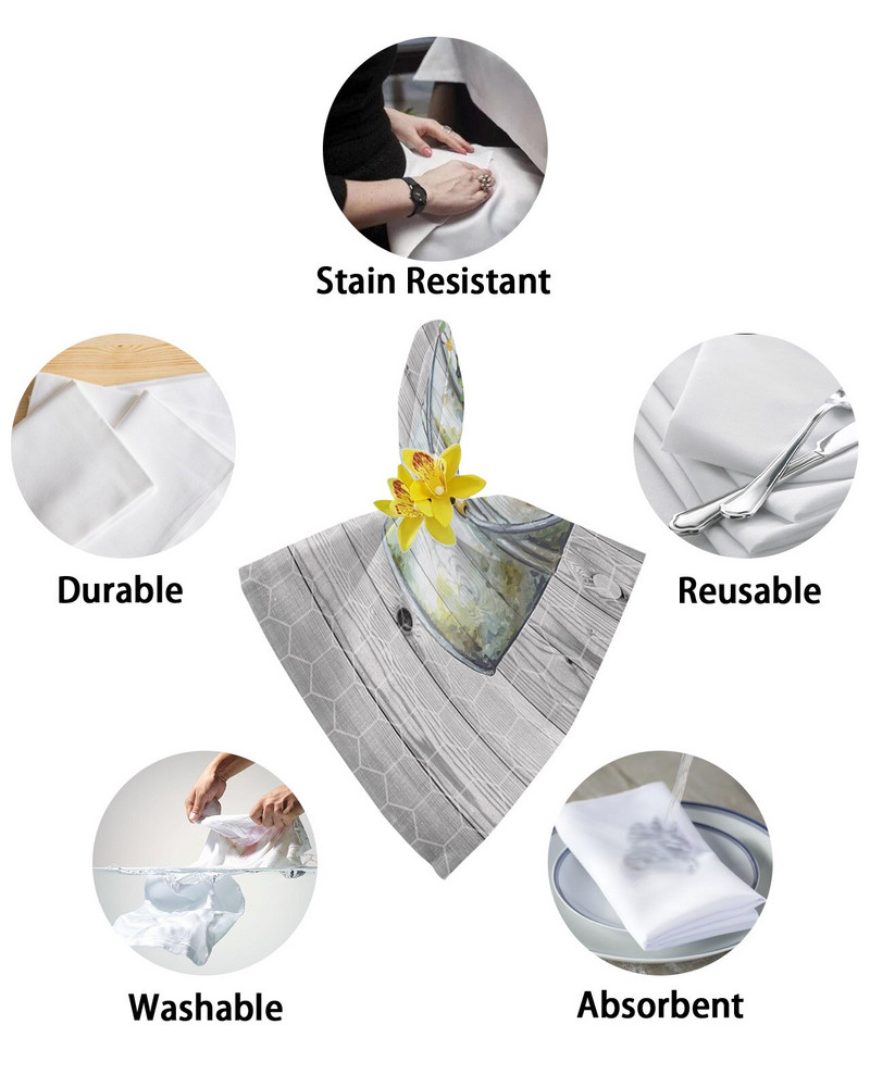 Senovinės medienos grūdų gėlės margalapės stalo servetėlių audinio rinkinys Vestuvių vakarėliui Servetėlė Nosinaitė Restoranas tiekia Kalėdines servetėles