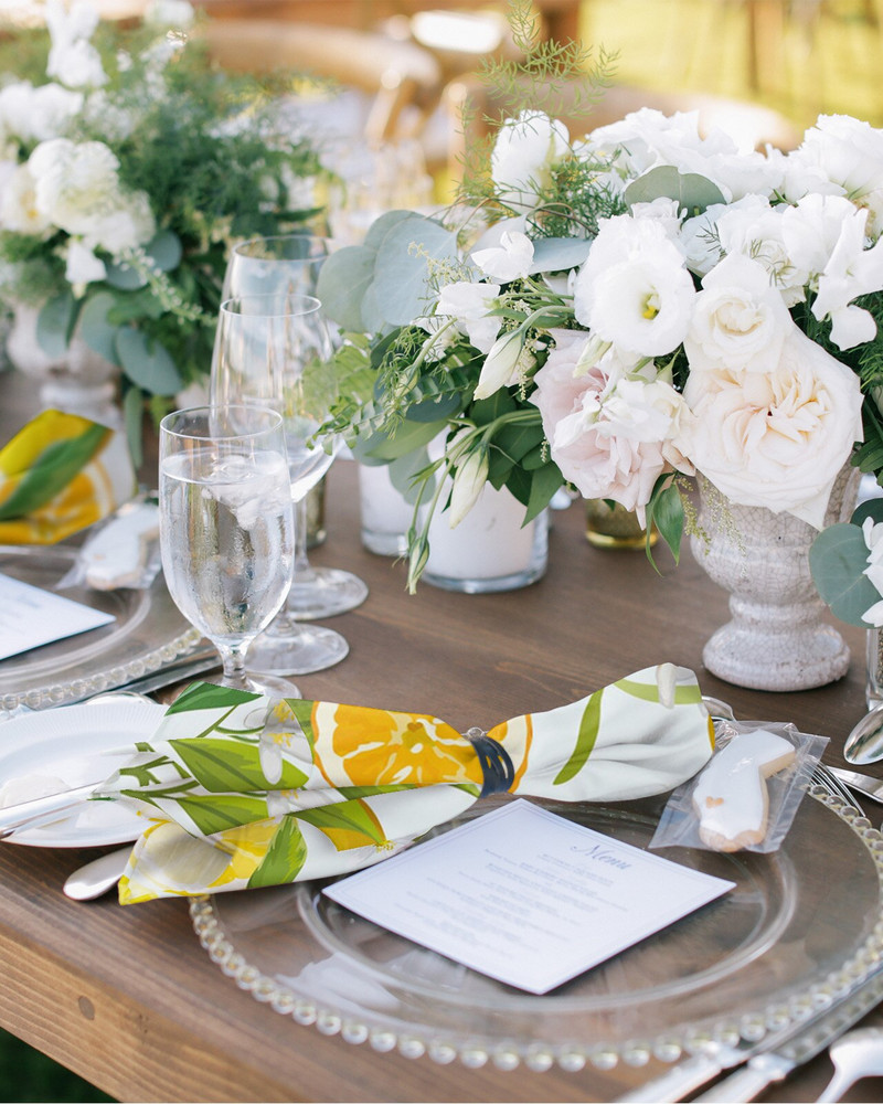 Citrinų žiedų lapų vaisių stalo servetėlių audinio rinkinys Vestuvių vakarėlis Servetėlė Nosinaitė Restorano reikmenys Kalėdinės servetėlės