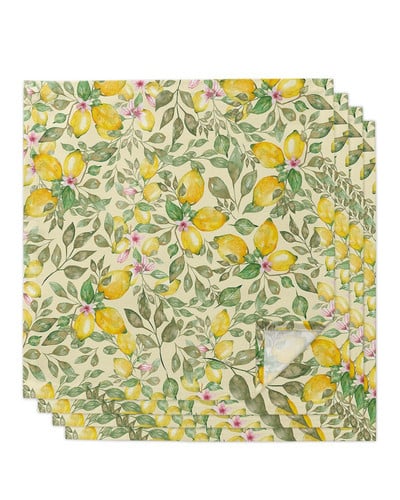 Acuarelă, roz lămâie, flori de masă, set de șervețele de masă șervețele pentru petrecere, nuntă, cârpă de masă, șervețele de bucătărie