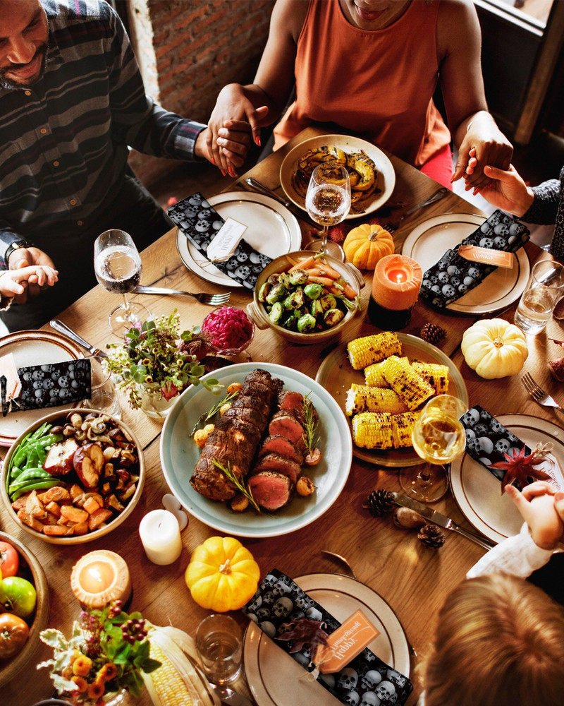 Zidna lubanja Skull Horror Stolni set salveta Salvete za vjenčanje Maramice Potrepštine restorana Božićne salvete