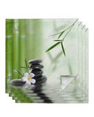 Bambuko žiedlapių akmenų stalo servetėlių rinkinys Servetėlės vakarėliui vestuvių staltiesės virtuvės vakarienės servetėlės