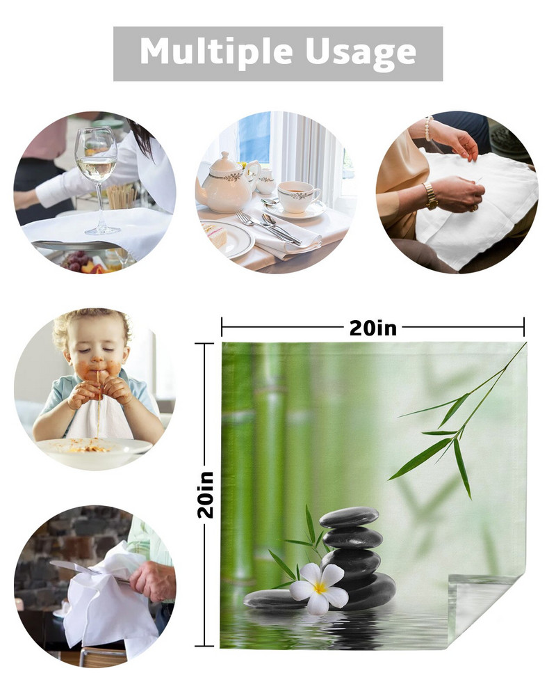 Bambuko žiedlapių akmenų stalo servetėlių rinkinys Servetėlės vakarėliui vestuvių staltiesės virtuvės vakarienės servetėlės