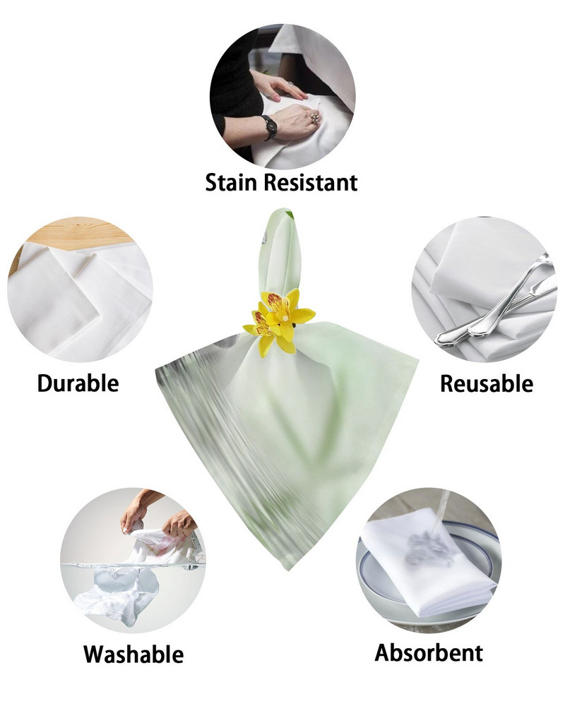 Bambuko žiedlapių akmenų stalo servetėlių rinkinys Servetėlės vakarėliui vestuvių staltiesės virtuvės vakarienės servetėlės