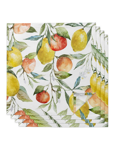 Grapefruit, frunze de lămâie, pictură în acuarelă, set de șervețele de masă șervețele pentru petrecere, nuntă, cârpă de masă, șervețele de bucătărie