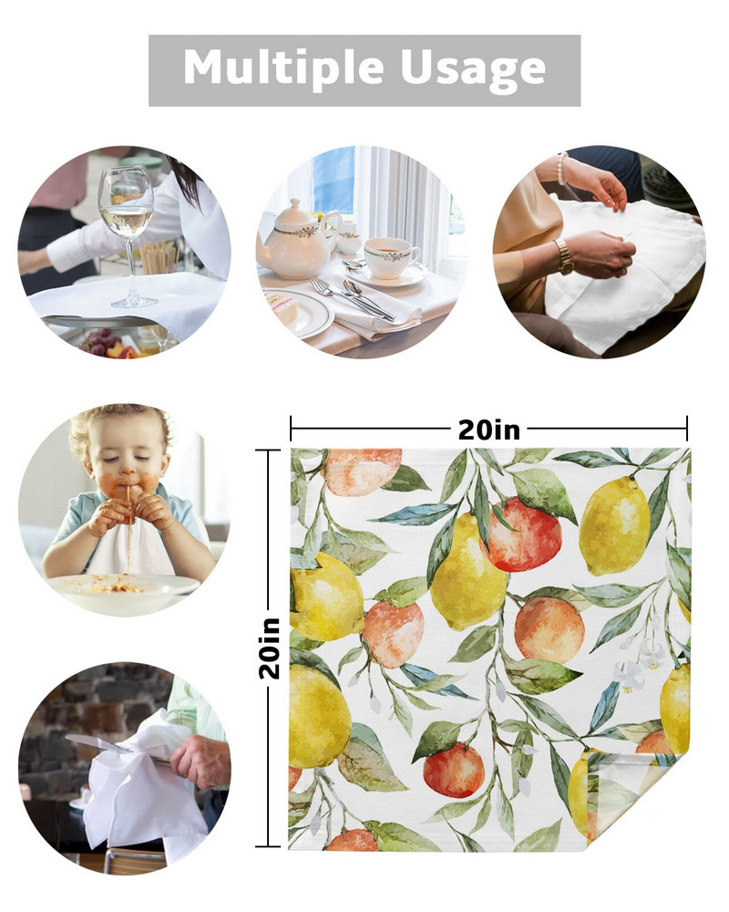 Grapefruit, frunze de lămâie, pictură în acuarelă, set de șervețele de masă șervețele pentru petrecere, nuntă, cârpă de masă, șervețele de bucătărie