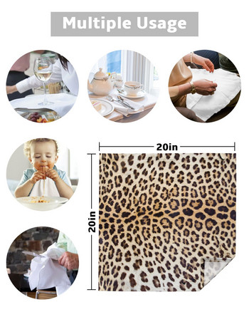Τραπεζοπετσέτες Leopard Animal Skin Υφασμάτινο σετ Χαρτοπετσέτα για πάρτι Τραπέζι Γάμου Πεζοπετσέτες δείπνου κουζίνας