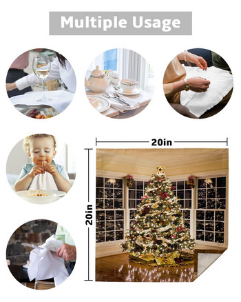 Светлини за коледно дърво Коледна тематика Комплект салфетки за маса Салфетки за сватбено парти Консумативи за ресторант Коледни салфетки