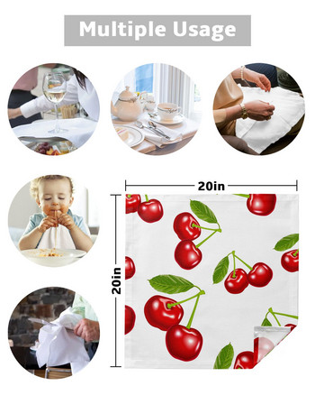 Κόκκινο Cherry Fruit Λευκό Τραπεζοπετσέτες Σετ υφασμάτινο σετ χαρτοπετσέτας για πάρτι Τραπέζι γάμου Τραπεζοπετσέτες τραπεζιού κουζίνας