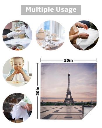 Eiffel Tower Building Scenery Scenery Table Pinkin Set Pelpπετσέτα για πάρτι Τραπέζι γάμου Τραπεζοπετσέτες κουζίνας για δείπνο