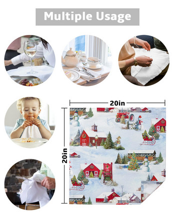 Χριστουγεννιάτικη φάρμα Χειμερινός χιονάνθρωπος Τραπέζι υφασμάτινο σετ χαρτοπετσέτας γάμου πετσέτα μαντήλι προμήθειες εστιατορίου Χριστουγεννιάτικες χαρτοπετσέτες