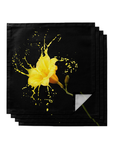 Yellow Flowers Paint Laua salvrätikuriide komplekt Salvrätik peole pulmadeks Lauarätikud Köögi õhtusöögi salvrätikud
