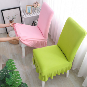 2021 Цветен еластичен плат Калъф за столове Спандекс Разтегателен протектор за стол Универсален калъф за трапезни столове за сватба