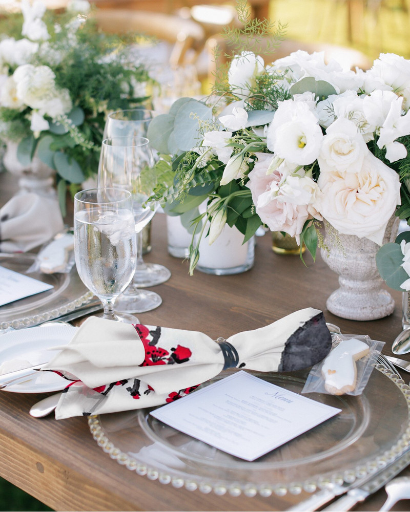 Piešimas rašalu žvirblio slyvų žiedų stalo servetėlių rinkinys Vestuvių vakarėliui servetėlės Restorano reikmenys Kalėdinės servetėlės