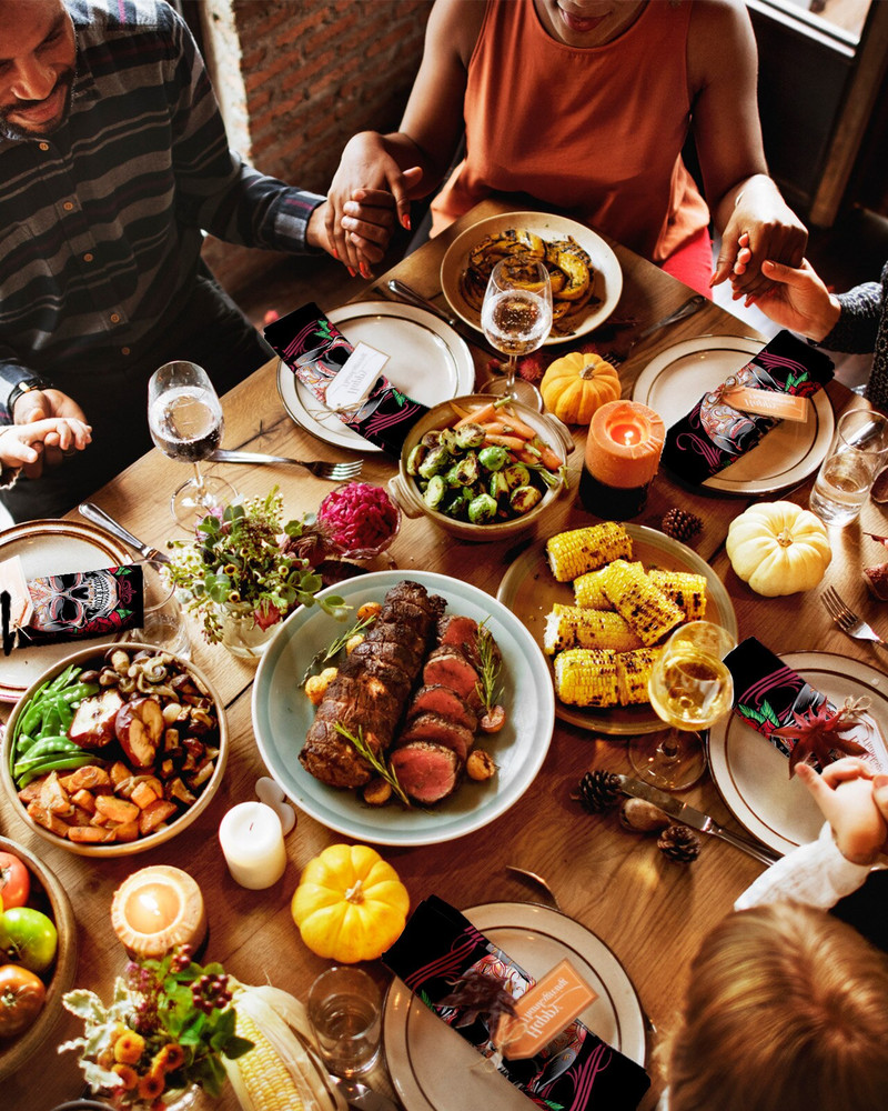 Set de pânză pentru șervețele de masă cu flori de trandafir cu craniu, șervețele pentru petrecere de nuntă, batistă, consumabile pentru restaurante, șervețele de Crăciun