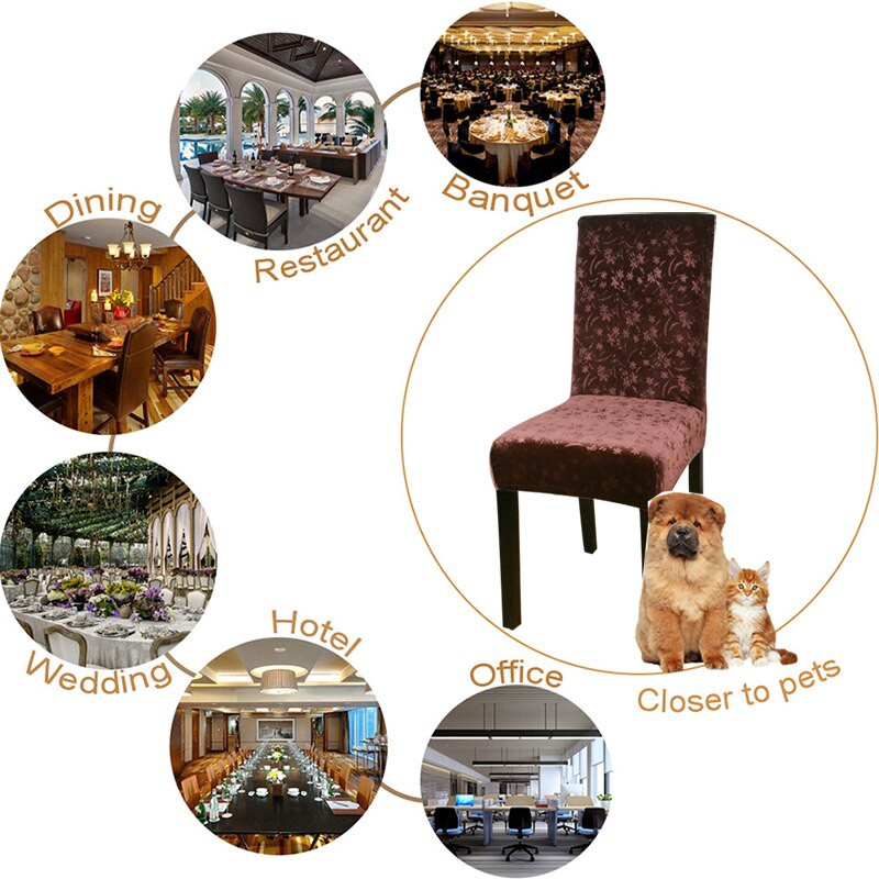 Étkező Székhuzat Stretch Elasztikus Nyomtatás Irodai cipzárhuzatok Székülés huzatok étkezőhöz Konyha Esküvői Bankett Hotel