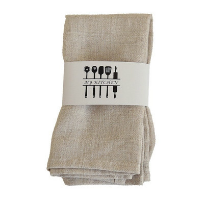 6db/tétel Sima színű háztartási konyharuhák négyzet alakú pamut lenvászon asztali szalvéta tisztító törlőkendők