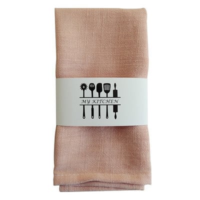 6db/tétel Sima színű háztartási konyharuhák négyzet alakú pamut lenvászon asztali szalvéta tisztító törlőkendők