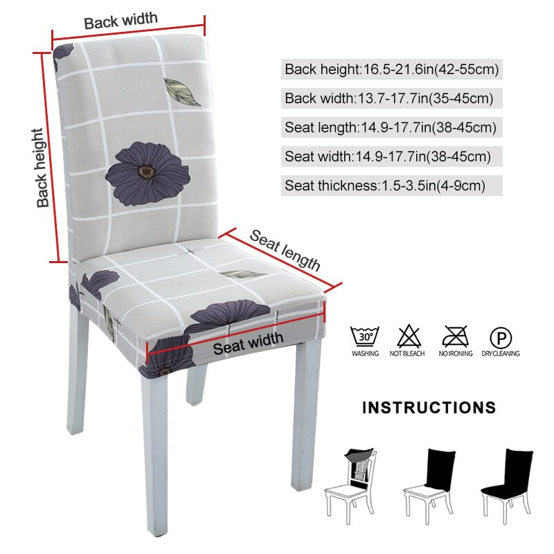 Virágmintás székhuzat Otthon Étkezés Rugalmas székhuzatok Többfunkciós spandex Stretch Esküvők Bankett Szállodai székhuzat