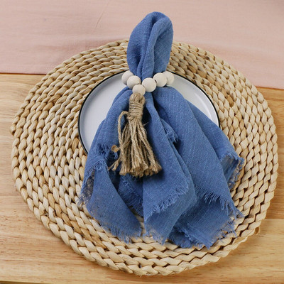 Szalvéták Cotton Square 4db/csomag Esküvői törlőkendő Szalvéta törlőkendő Étkezőasztal Esküvői asztaldísz asztalok éttermekbe 42x42cm