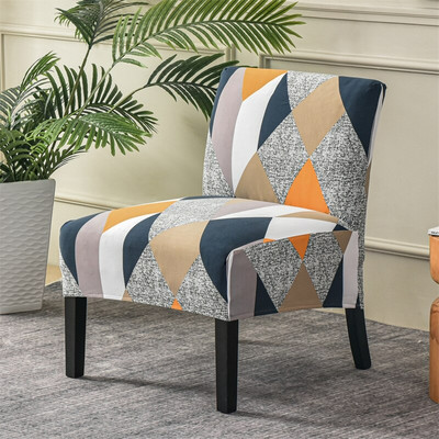 Accent kar nélküli székhuzat Geometrikus nyomtatás Egyágyas kanapé szék huzat Nordic Stretch székhuzatok Elasztikus kanapévédő huzat