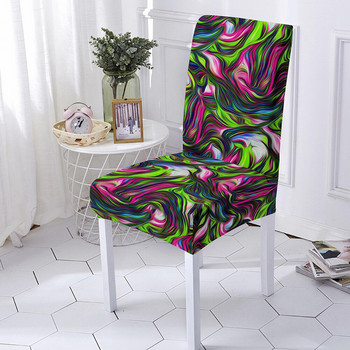 Ψυχεδελικό κάλυμμα καρέκλας Spandex Elastic Anti-dirty Chair Slipcover Abstract Style Case Seat for Banquet Hotel Wedding 1/2/4/6 τμχ
