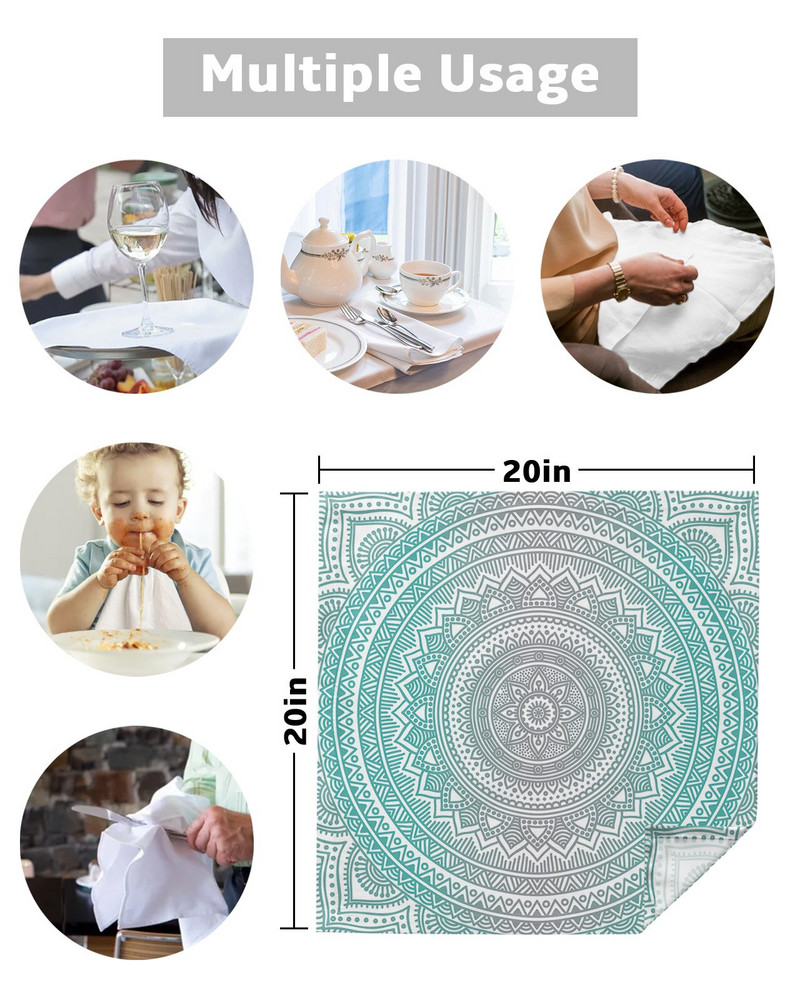 Mandala geometrické gradientové umelecké obrúsky na stôl, sada látok, mäkká vreckovka, svadobná dekorácia, banket, večera, obrúsky na stôl
