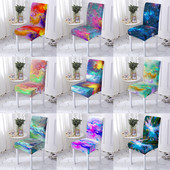 Ελαστικό κάλυμμα καρέκλας Πολύχρωμο μαρμάρινο κάλυμμα καρέκλας εκτύπωσης Αντι-βρώμικο κάλυμμα ελαστικής καρέκλας Spandex για κουζίνα γραφείου συμποσίου