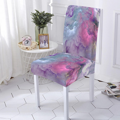 Ελαστικό κάλυμμα καρέκλας Πολύχρωμο μαρμάρινο κάλυμμα καρέκλας εκτύπωσης Αντι-βρώμικο κάλυμμα ελαστικής καρέκλας Spandex για κουζίνα γραφείου συμποσίου