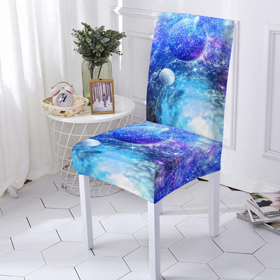 Ελαστικό κάλυμμα καρέκλας Πολύχρωμο μαρμάρινο κάλυμμα καρέκλας εκτύπωσης Αντι-βρώμικο κάλυμμα ελαστικής καρέκλας Spandex για κουζίνα γραφείου συμποσίου
