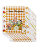 Set de șervețele din pânză în carouri cu dovleac pitic de Ziua Recunoștinței Banchet festiv Decor de nuntă Prosop de bucătărie Servetele de masă