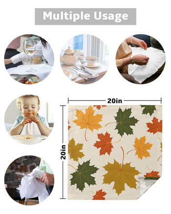 Есенни широколистни салфетки от листа на явор Комплект платове Сватбено парти Покривка за маса Меки кухненски салфетки за вечеря Коледни салфетки
