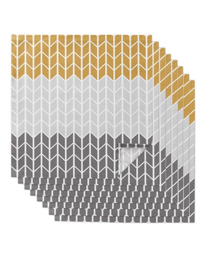 Geometrické oranžovo-sivé stolové obrúsky, sada utierok, mäkká vreckovka, svadobná dekorácia, banket, večera, obrúsky