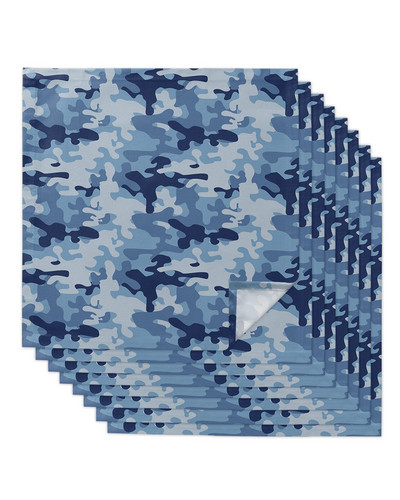 Set de șervețele de masă cu camuflaj albastru militar Set de pânză Batistă moale Decorare de nuntă Banchet Servețele de cină Pânză
