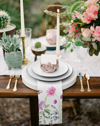 Σετ υφασμάτινο σετ χαρτοπετσέτες πεταλούδα λουλουδιών Εορταστικό δείπνο Διακόσμηση γάμου Πετσέτα κουζίνας Τραπεζοπετσέτες τραπεζιού