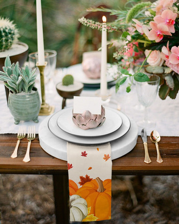 Φθινοπωρινό Σετ υφασμάτινο χαρτοπετσέτες από σφενδάμι από κολοκύθες Εορταστική διακόσμηση γάμου Πετσέτα κουζίνας Τραπεζοπετσέτες τραπεζιού