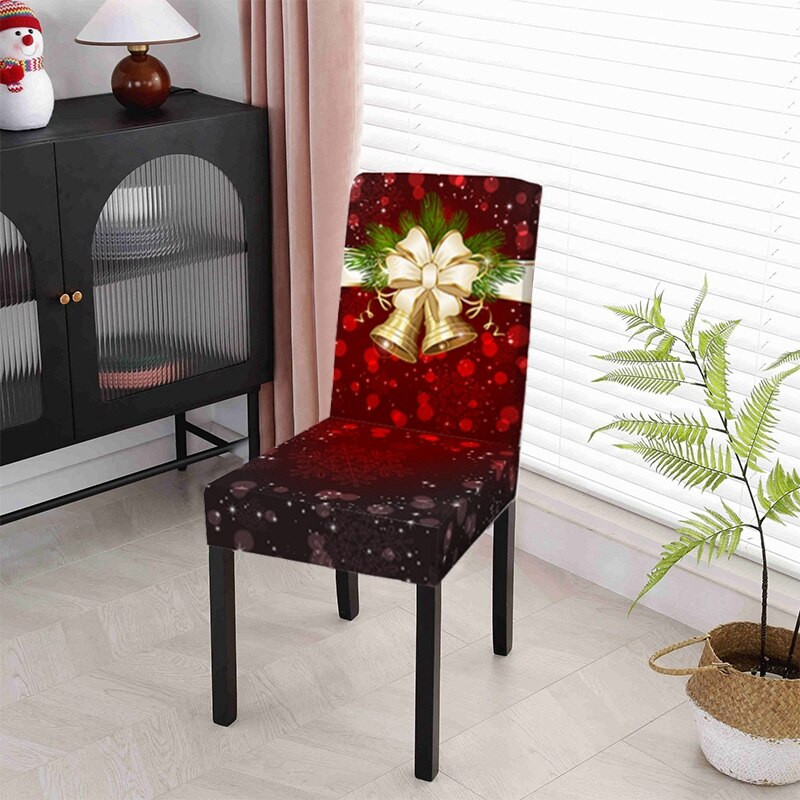Moderný vianočný poťah na stoličku s 3D potlačou Santa Clausa, puzdro na sedadlo pre banketovú hotelovú jedáleň, dekoráciu Navidad Noel Housse De Chaise