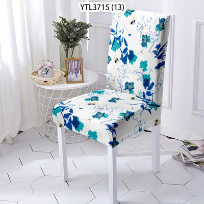 Gražūs gėlių namų dekoravimo spandekso poliesterio elastiniai tamprūs valgomojo kėdžių užvalkalai biuro žaidimų kėdėms