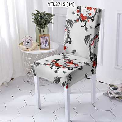 Gražūs gėlių namų dekoravimo spandekso poliesterio elastiniai tamprūs valgomojo kėdžių užvalkalai biuro žaidimų kėdėms